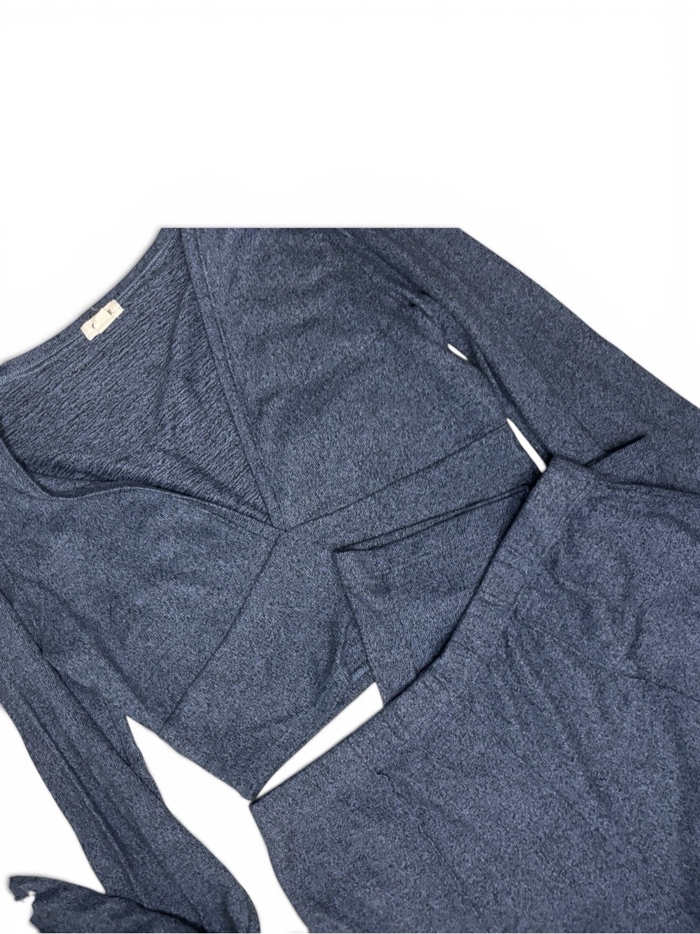 Garage Navy Blue Long Sleeve Crop Top and Skirt Set
